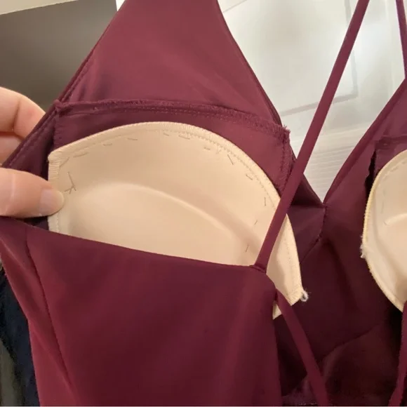 Azazie Burgundy Bridesmaid Dress - A-line with slit - custom size - Picture 7 of 16